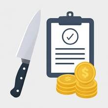 טקסט גרפי שמדגים את חשיבות האחריות בבחירת סכין שף במגוון רחב של סכינים